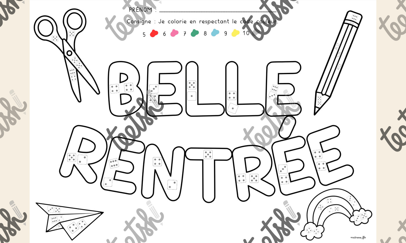 Aperçu coloriage numeration crayons Maitresse Flo Visuel 3