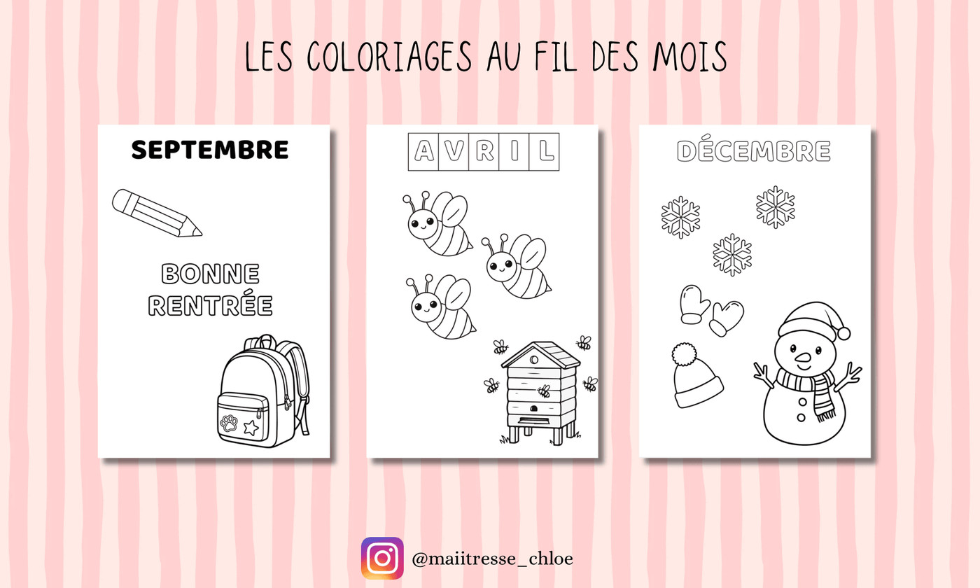Aperçu Coloriages des mois de l'année à imprimer (maternelle)