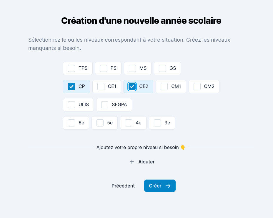 Configuration des classes