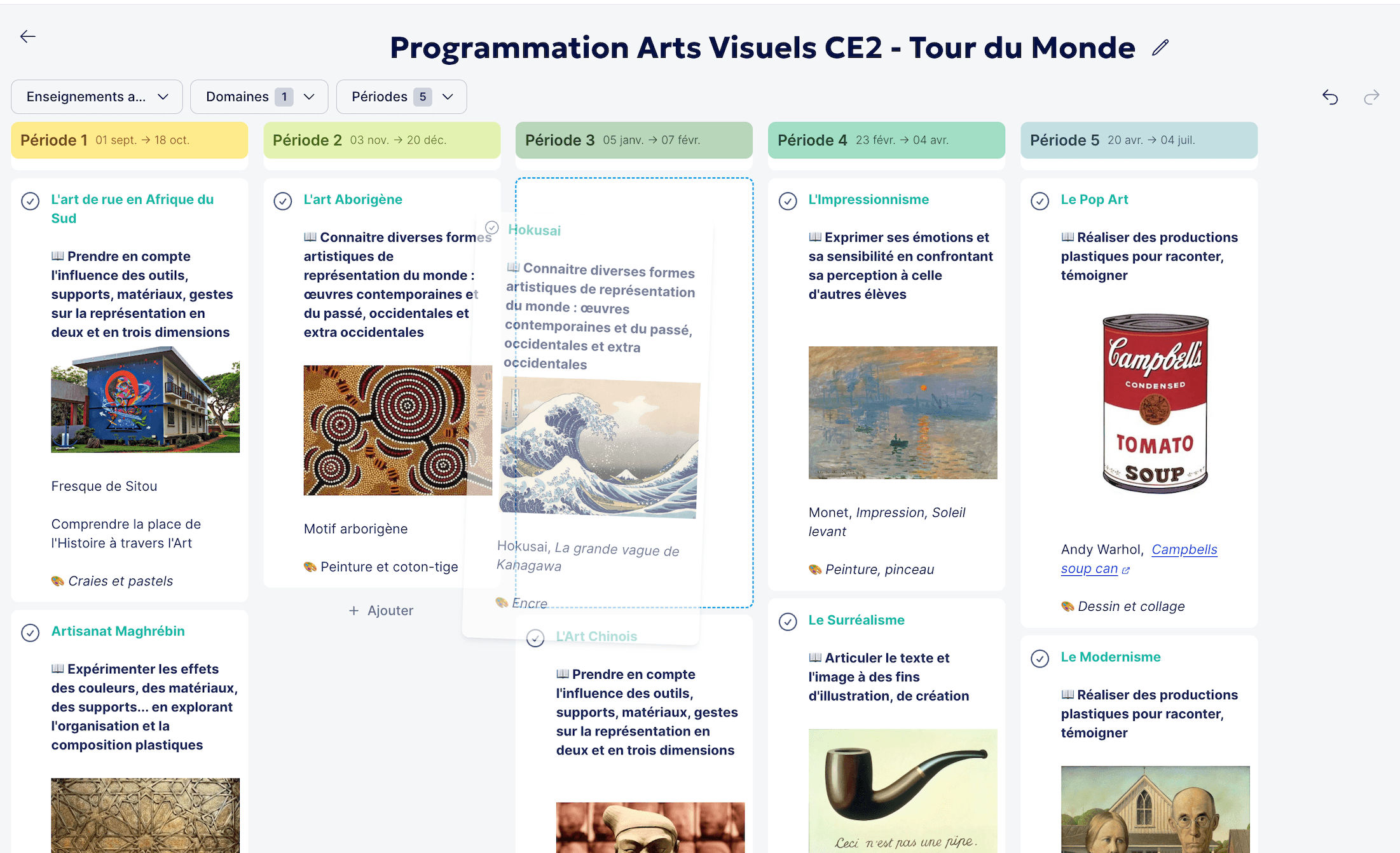 Aperçu du glisser déposer d