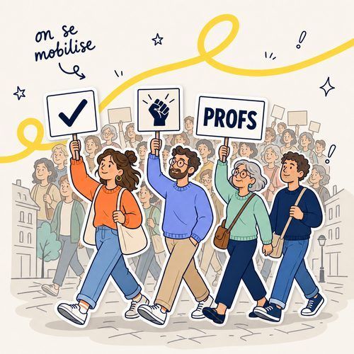 Enseignant·es en grève — illustration
