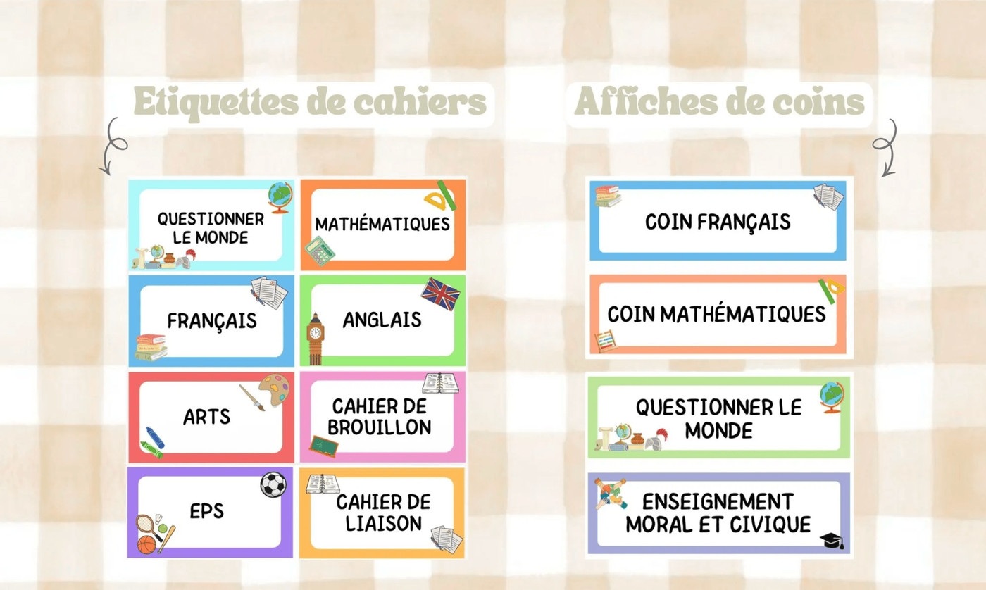 Etiquettes et affichages Maitresse Alizé