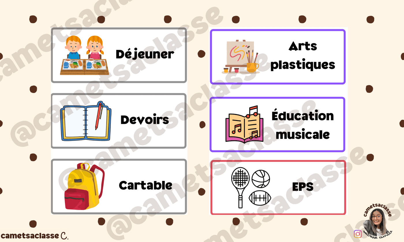 Etiquettes programmes cycle 2 Cam et sa classe Vignette 2
