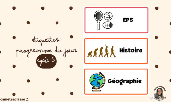 Etiquettes programmes cycle 3 Cam et sa classe Vignette 1
