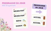 Aperçu étiquettes programmes du jour Maitresse Romy vignette1
