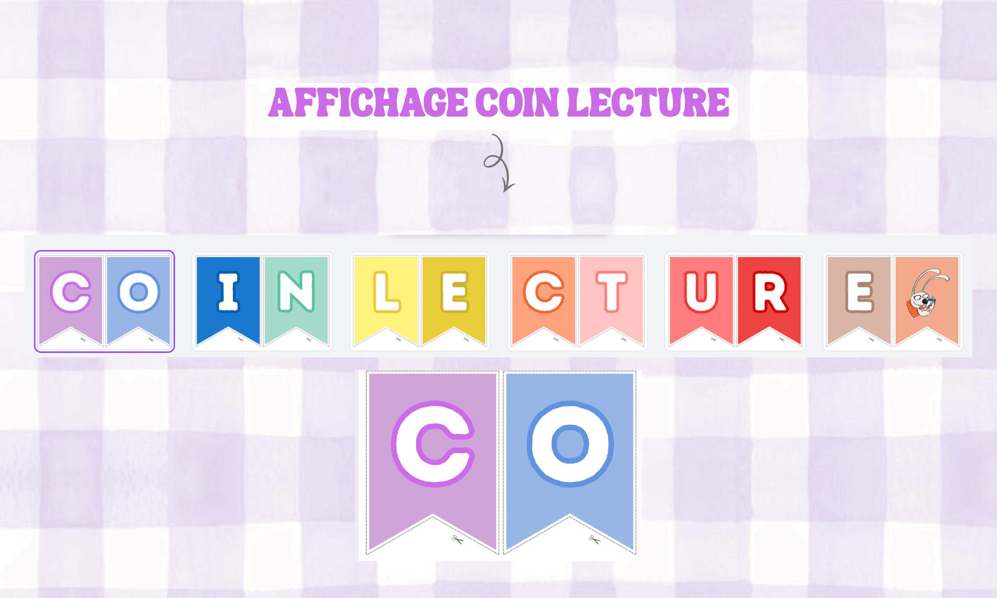 Aperçu fanion coin lecture Maitresse Alizé