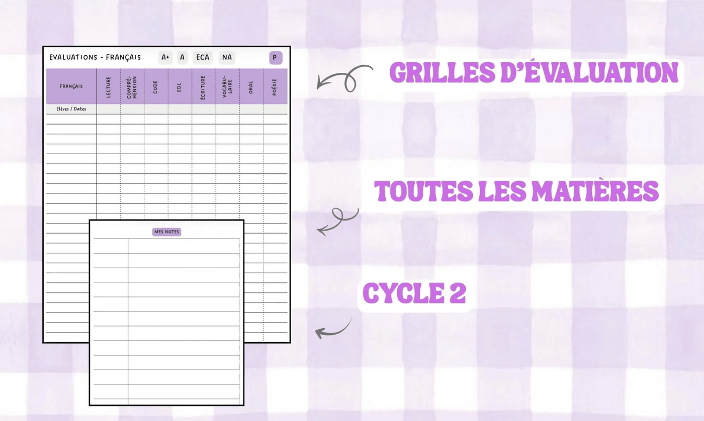 Grilles évaluations Maitresse Alizé