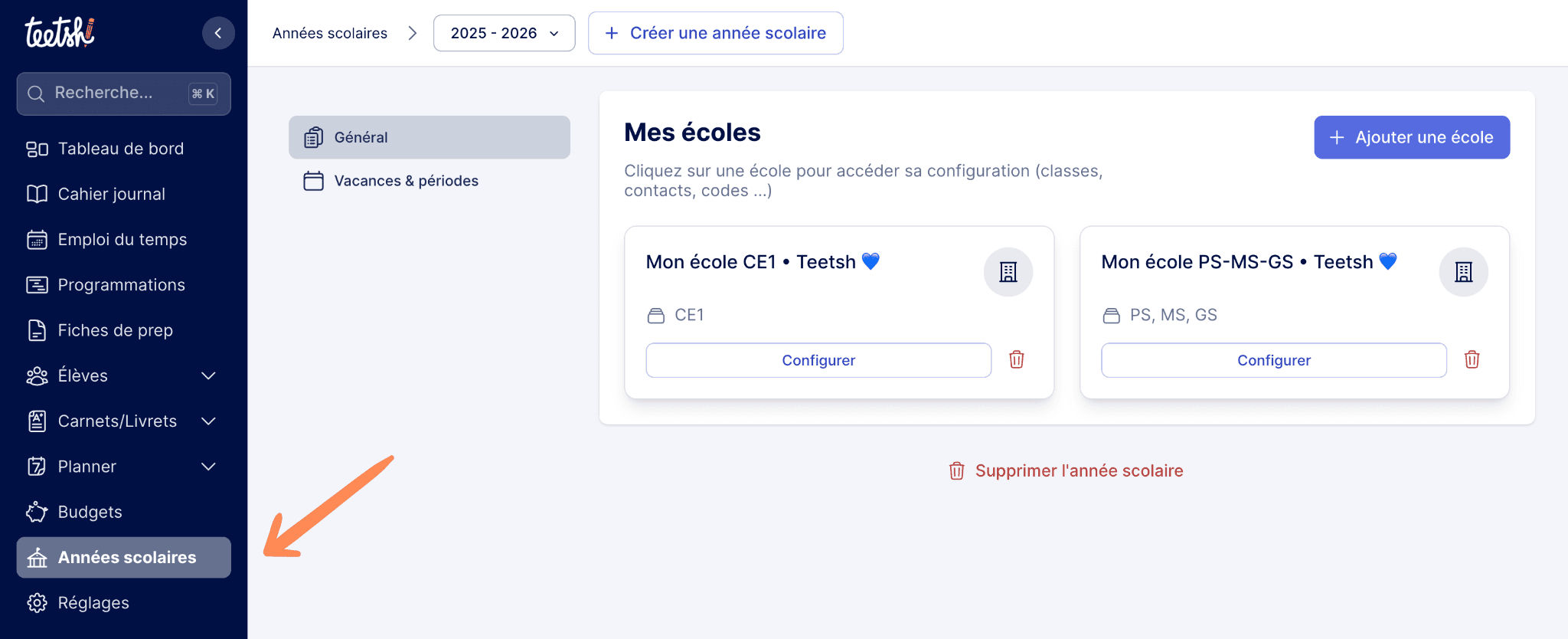 Aperçu Accéder au menu