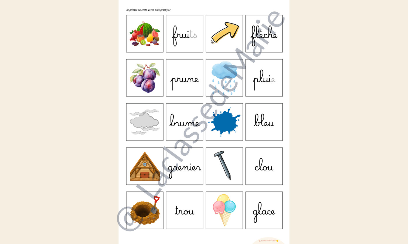Aperçu Jeu autocorrectif CP La classe de Marie Vignette 4