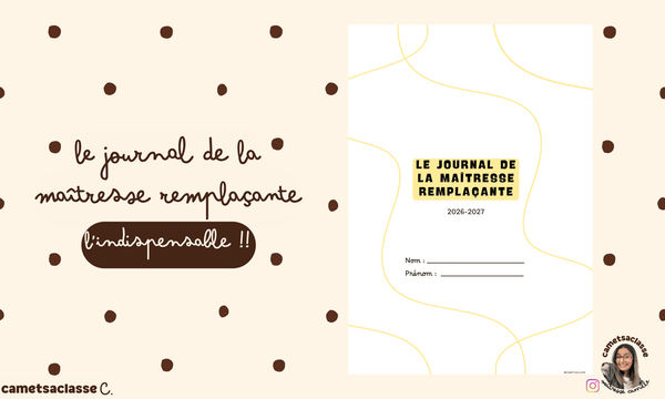 Journal maitresse remplaçante 2026-2027 Cam et sa classe Vignette 1