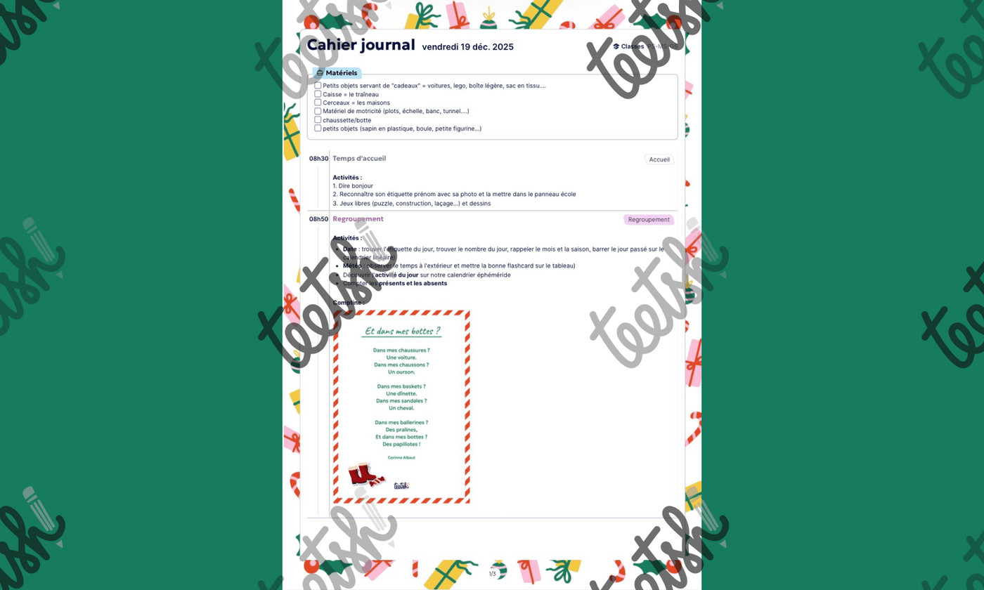 Aperçu Journée Noël Cycle 1 Teetsh