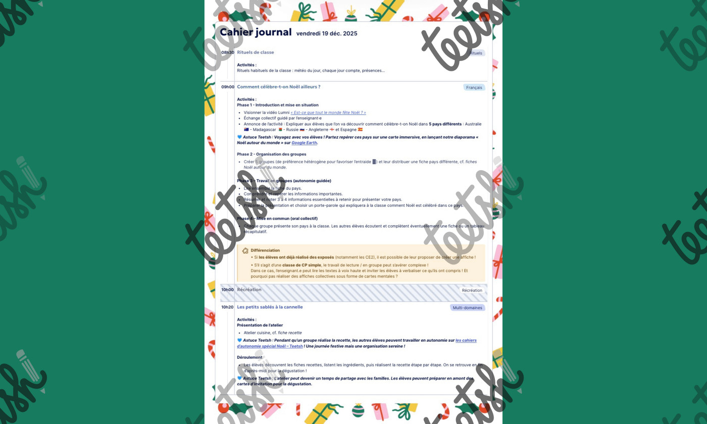 Aperçu Journée Noël Cycle 2 Teetsh