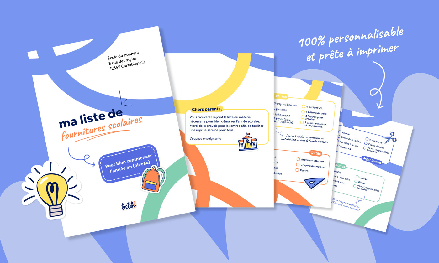 Aperçu Liste de fournitures scolaires Teetsh - Visuel 1
