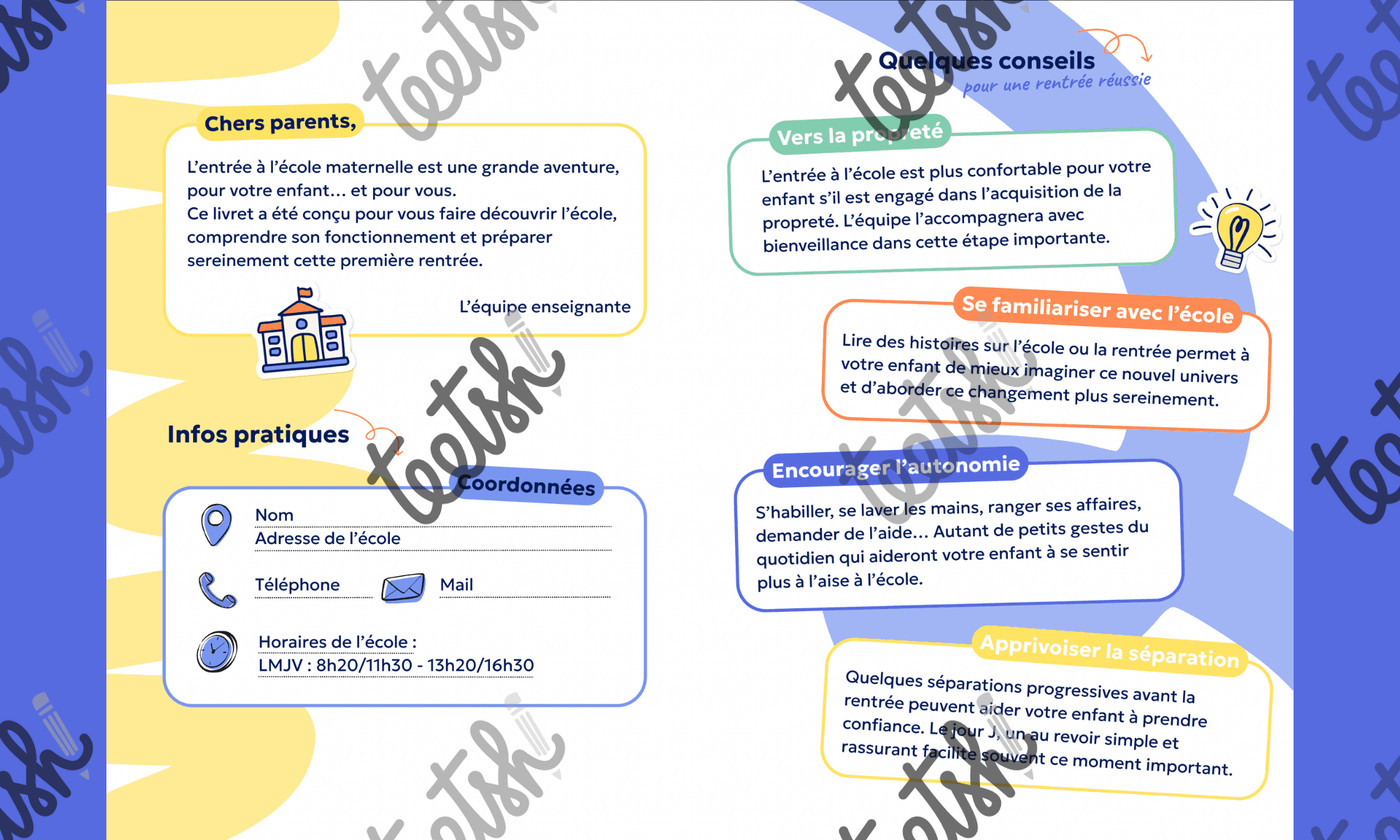 Aperçu livret accueil maternelle Teetsh