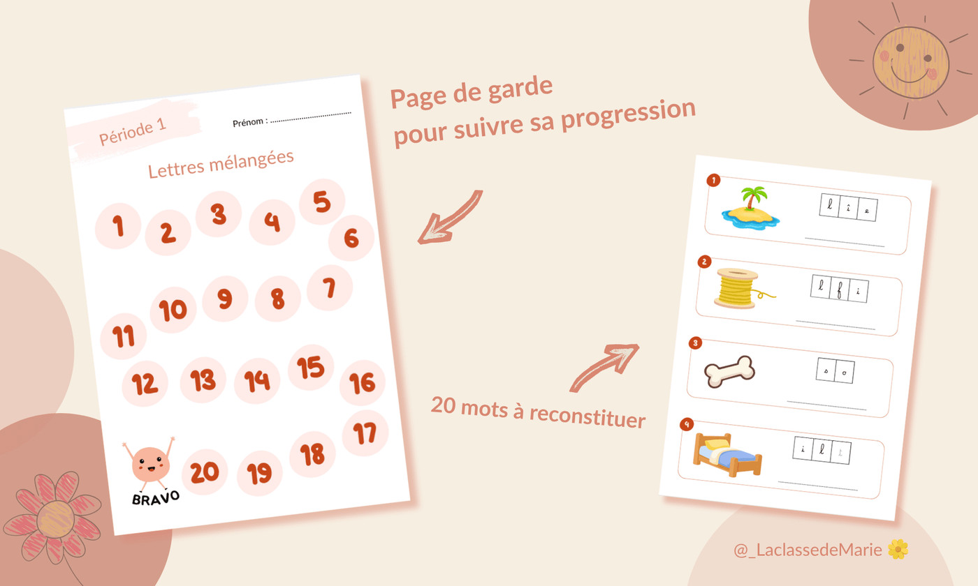 Aperçu livret d'autonomie lettres mélangées La classe de Marie Vignette1