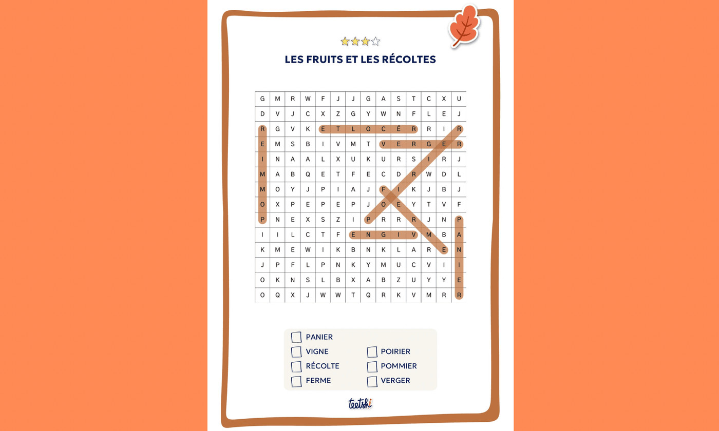 Aperçu Livret mots mêlés Automne Cycles 2 et 3 Teetsh