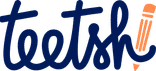 Logo Teetsh bleu nuit avec crayon orange