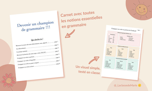 Aperçu memo grammaire La Classe de Marie Visuel 1