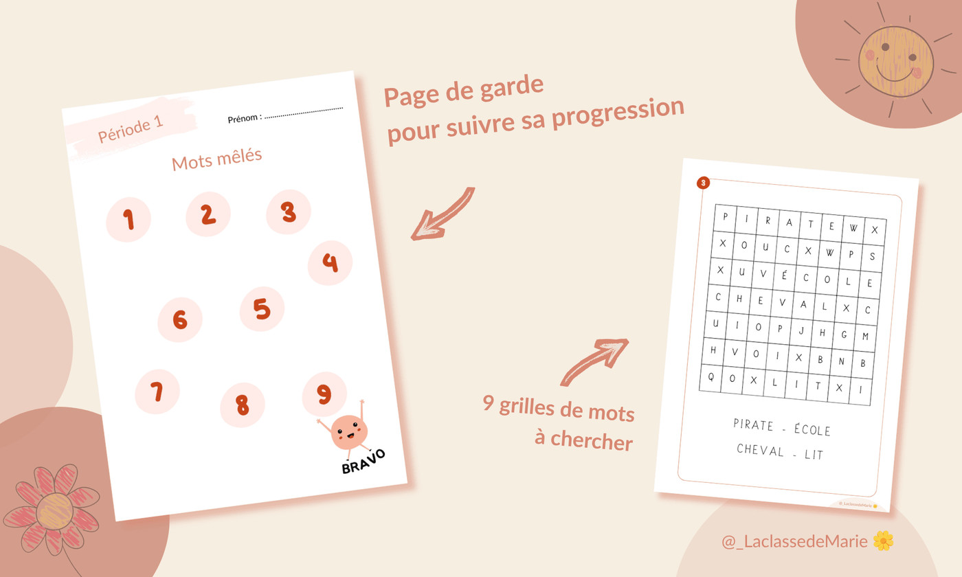 Livret autonomie mots mêlés La classe de Marie Vignette1