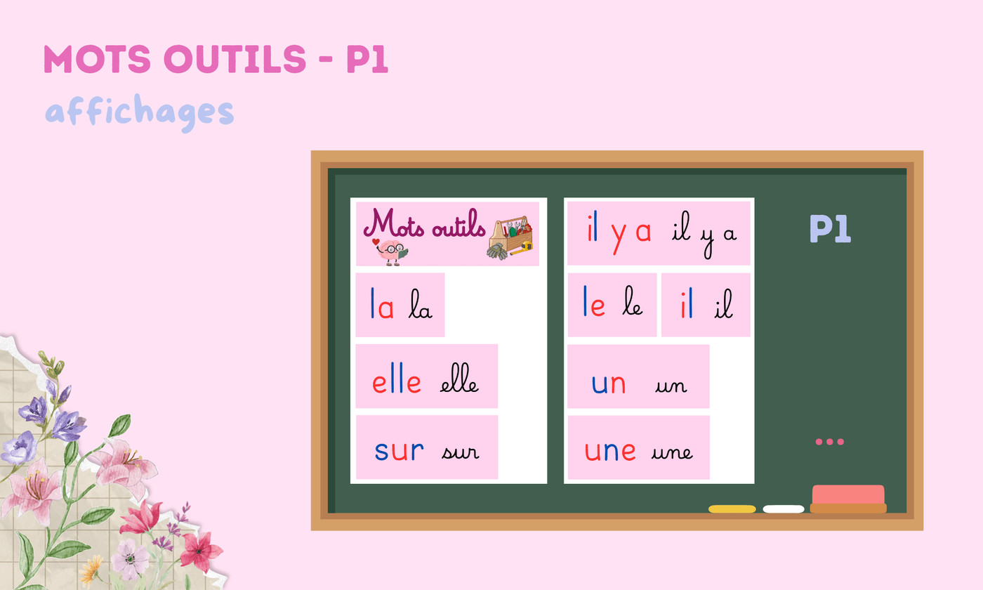 Aperçu Mots outils Affichages P1 Maitresse Romy 1
