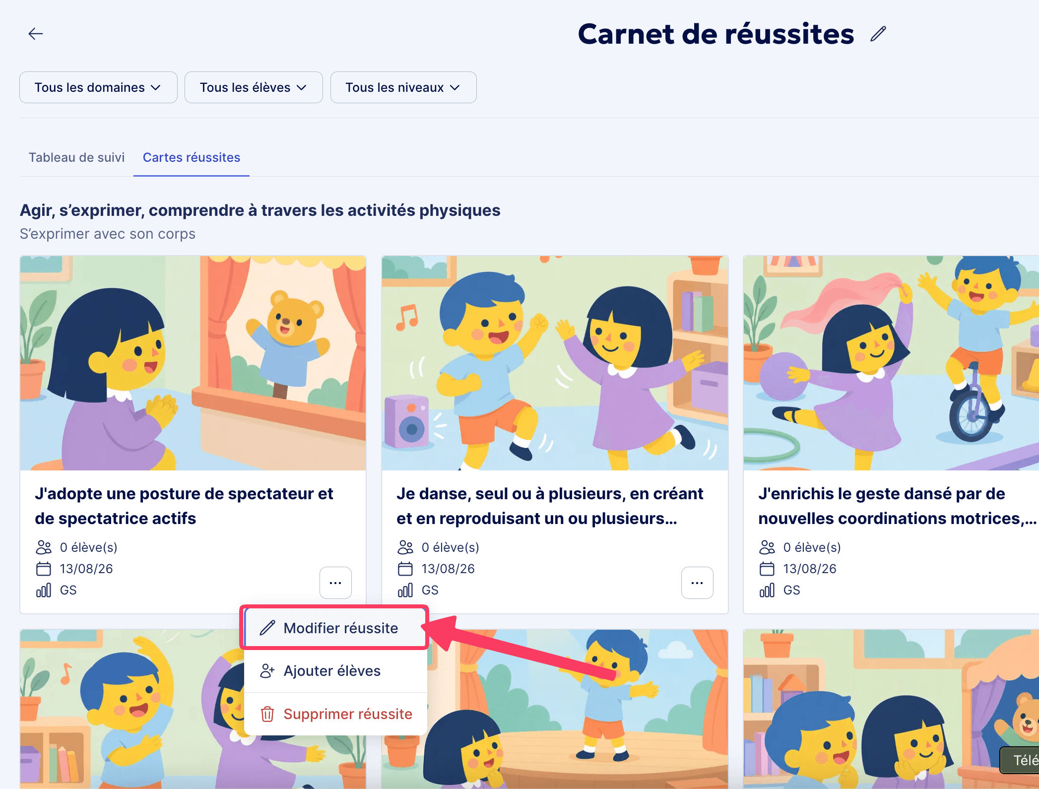 Personnaliser les réussites par défaut