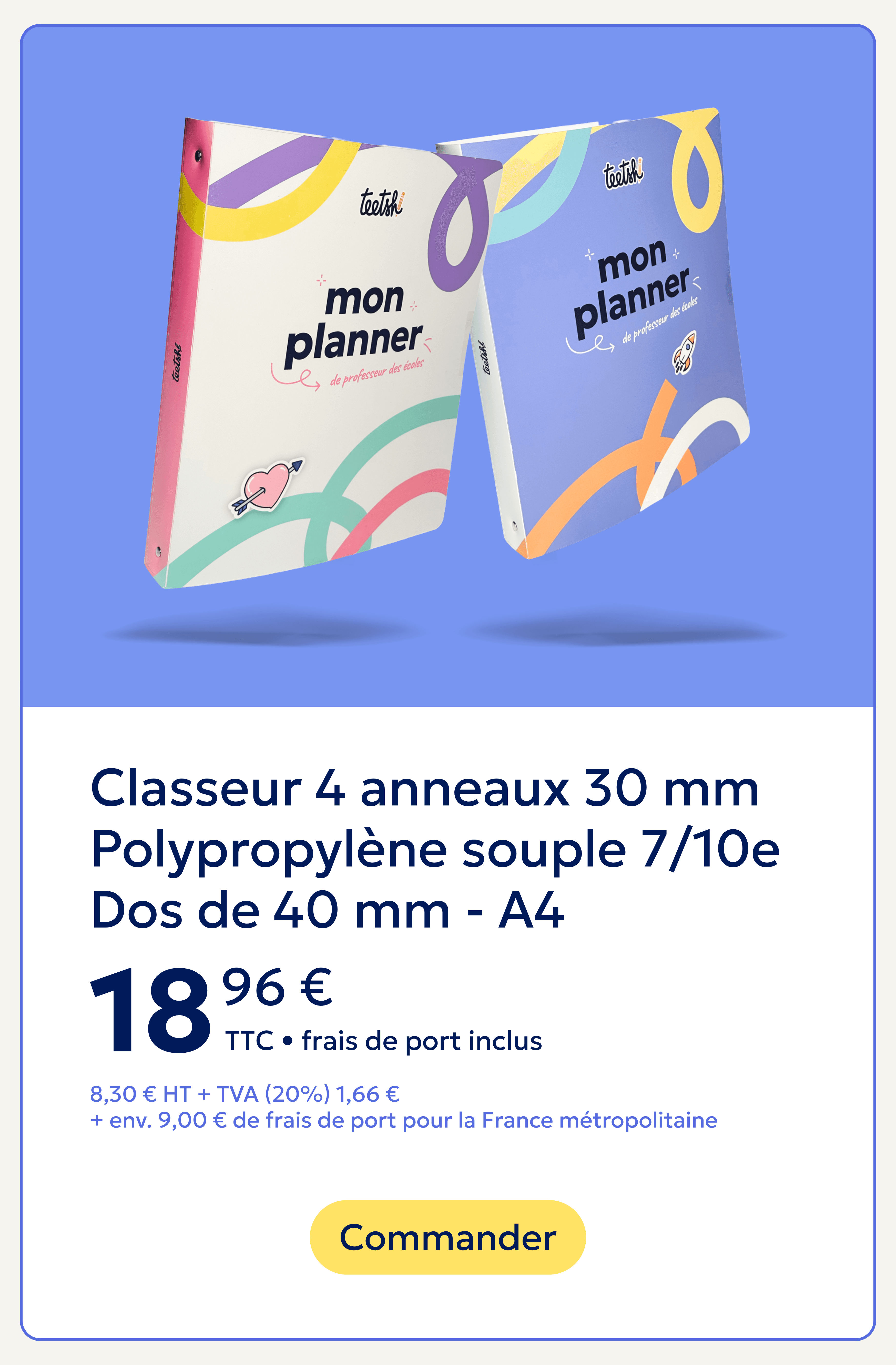 Aperçu Classeur anneaux 30 mm Planner Teetsh