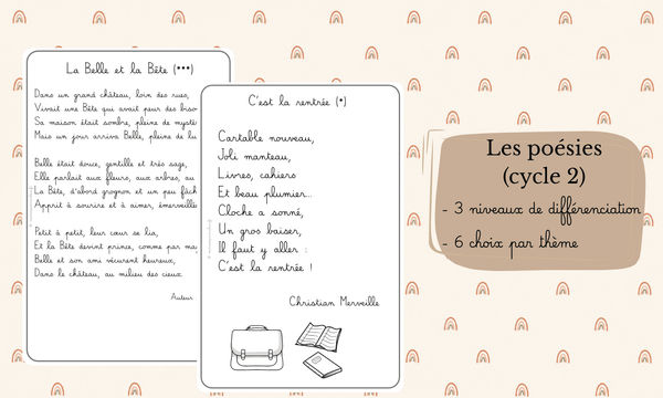 Aperçu Poésies différenciées Maitresse Particulière