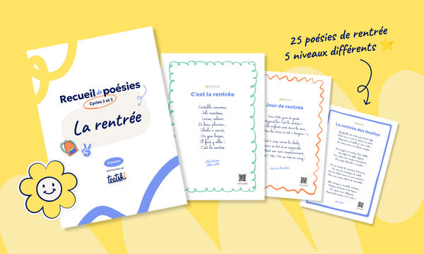 Aperçu Recueil de poésies Rentrée - Teetsh Cycle 2 Cycle 3 - Couverture