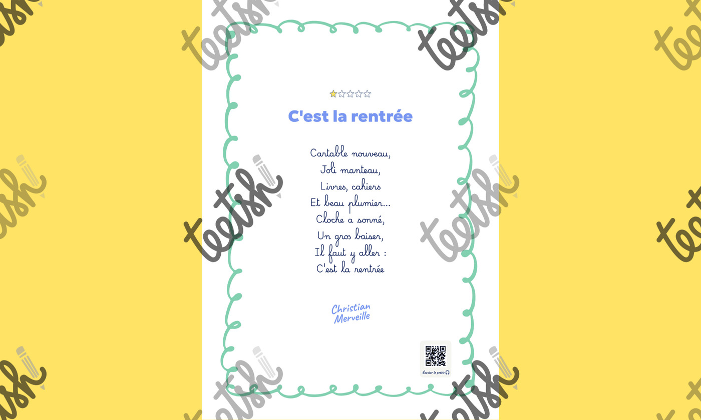 Aperçu Recueil de poésies Rentrée - Teetsh Cycle 2 Cycle 3 - Visuel 1