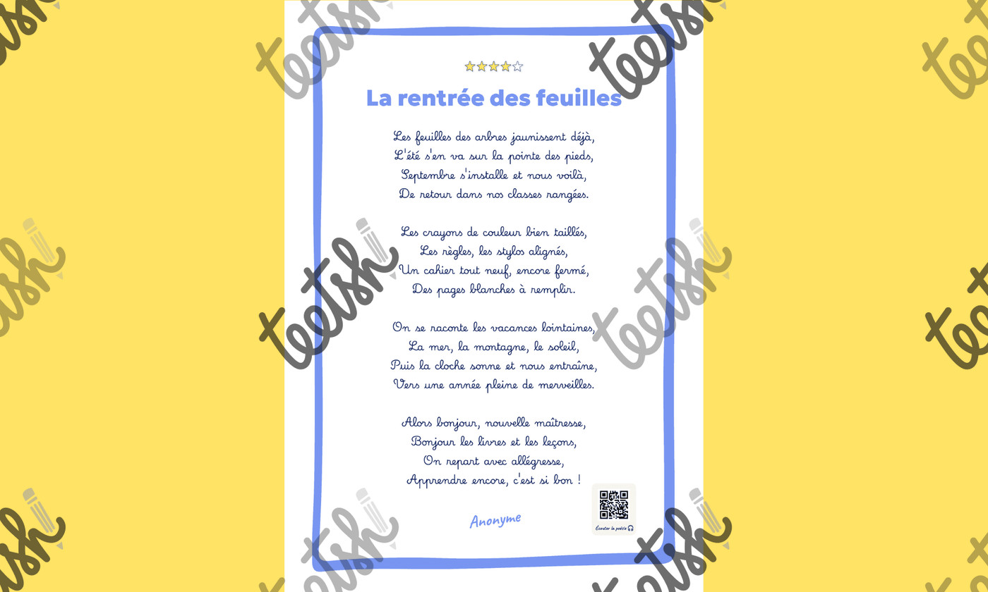 Aperçu Recueil de poésies Rentrée - Teetsh Cycle 2 Cycle 3 - visuel 4