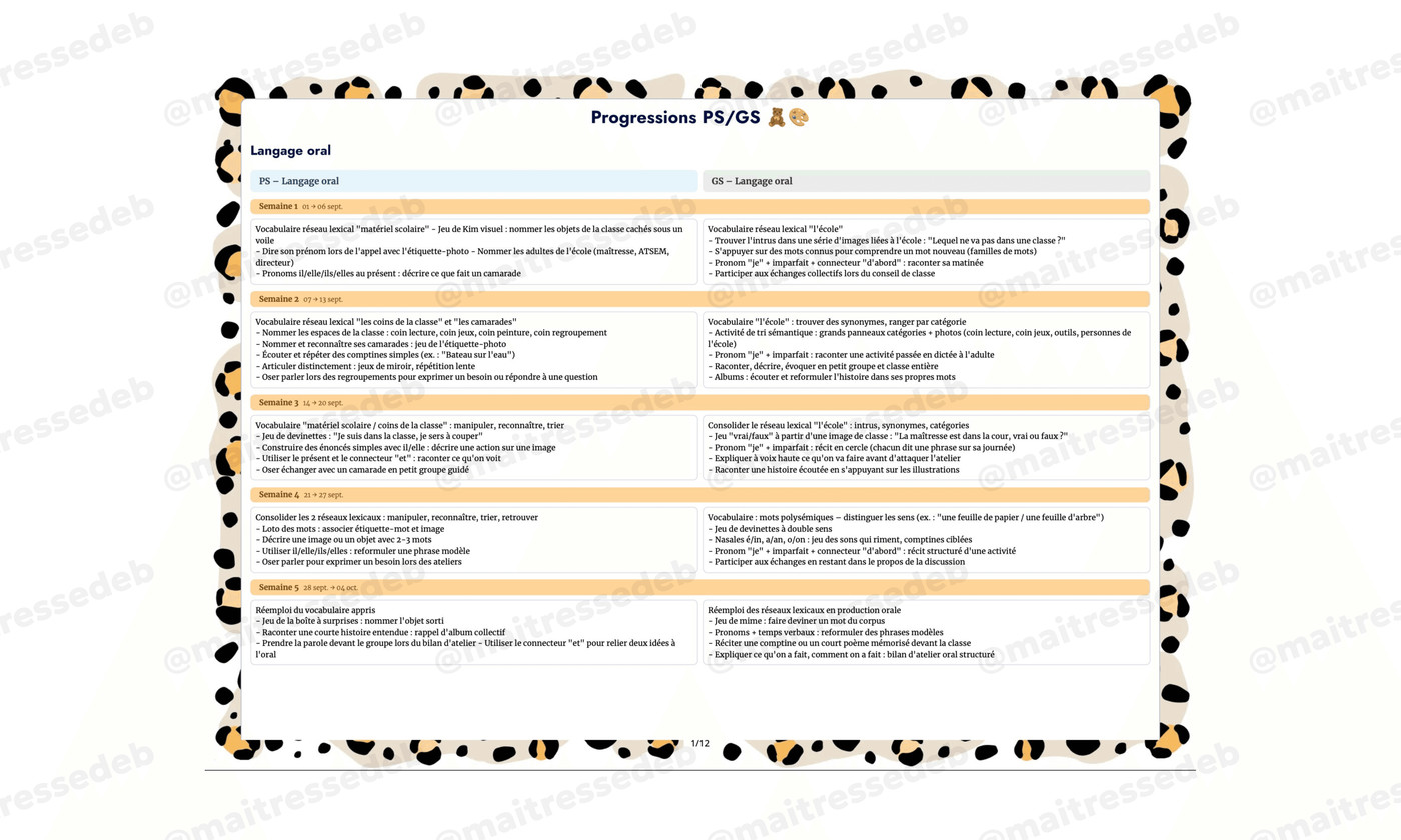 Progression PS MS P1 Maitresse Deb vignette 2