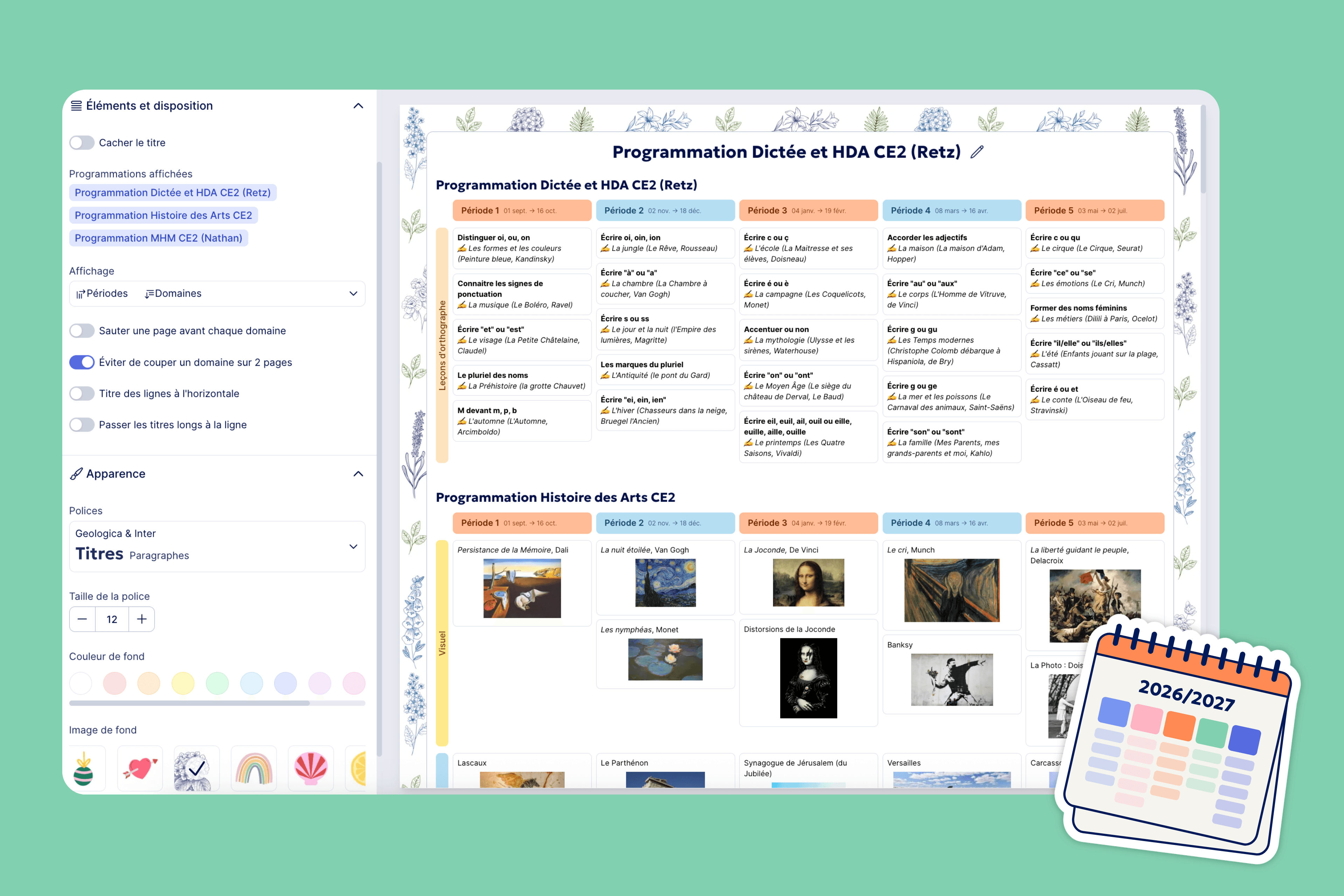 Aperçu - Personnaliser et télécharger une programmation - Teetsh 