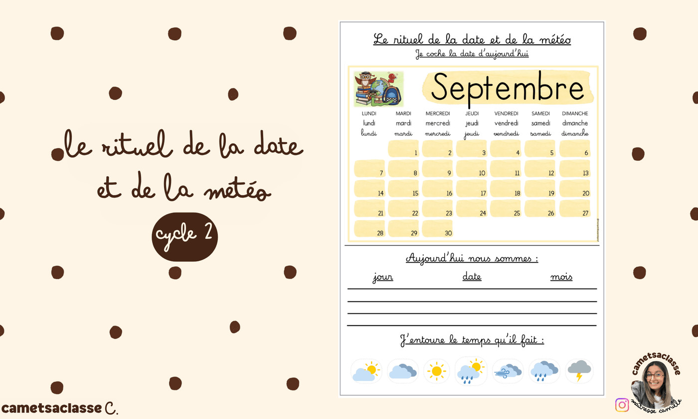 Rituel de la date et de la météo · Cametsaclasse - aperçu