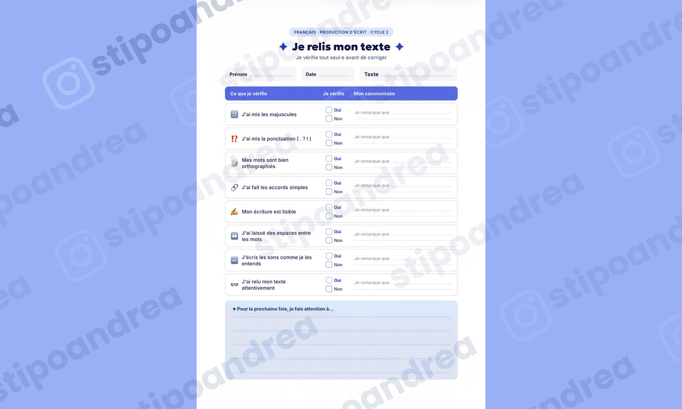 Kit de grilles d'autoévaluation • Cycle 2 & 3 🎯