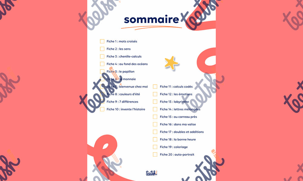 Aperçu Cahier d'autonomie Teetsh CE1 CE2 Période 5 - Sommaire