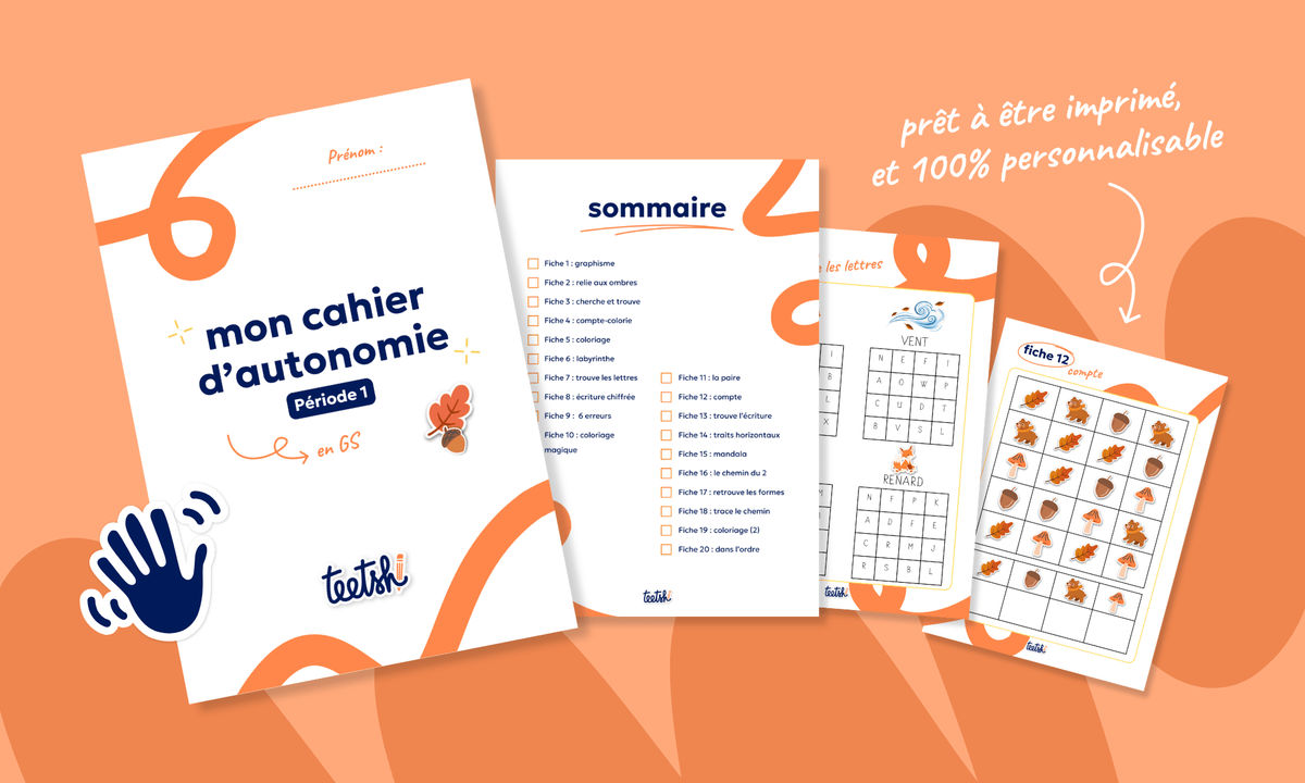 Aperçu Cahier d'autonomie Teetsh GS Période 1