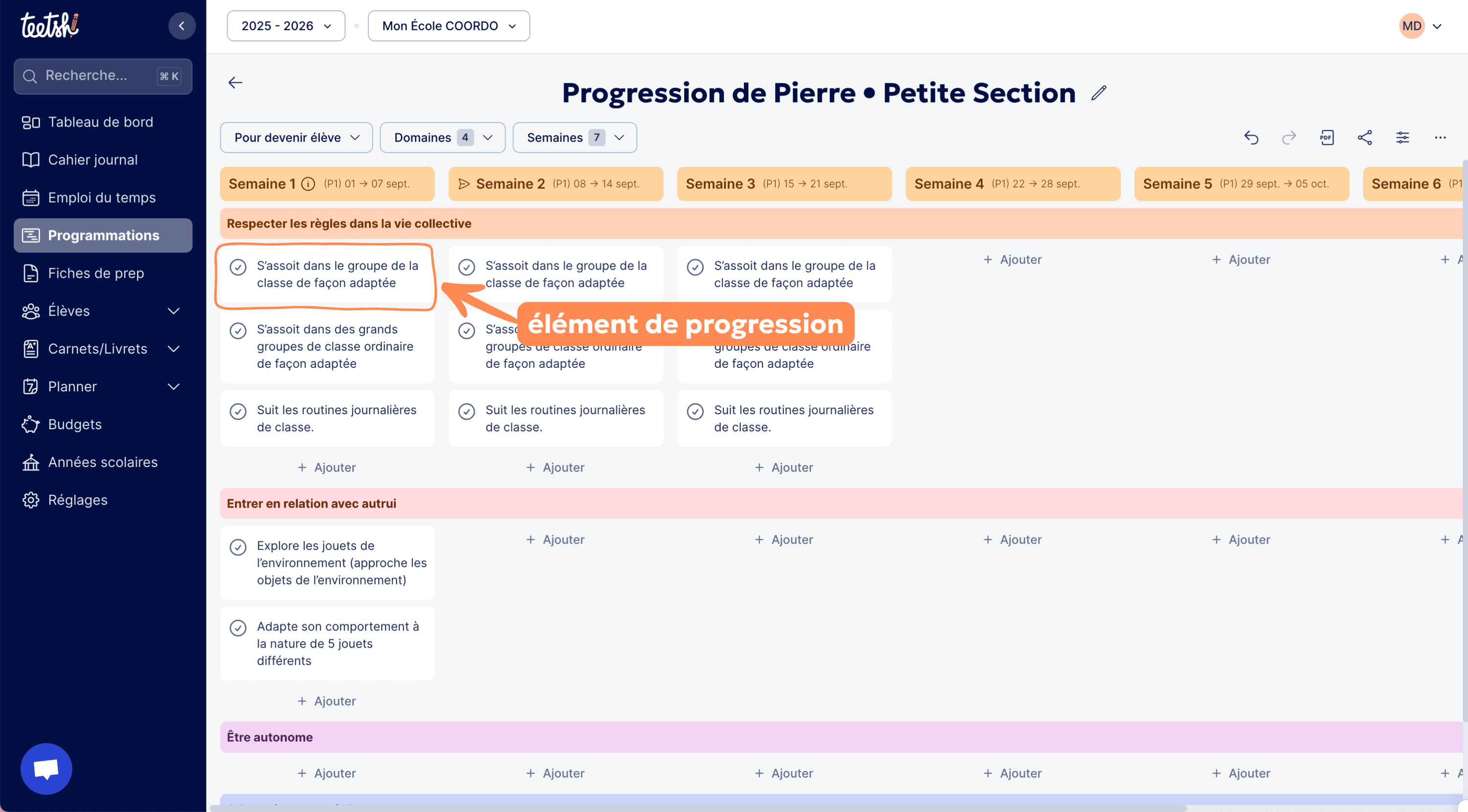 Aperçu Exemple de micro-objectifs en UEMA Cycle 1