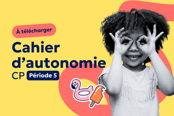 Aperçu Cahier d’autonomie CP : 20 fiches d’exercices pour la période 5 à imprimer ⛱️