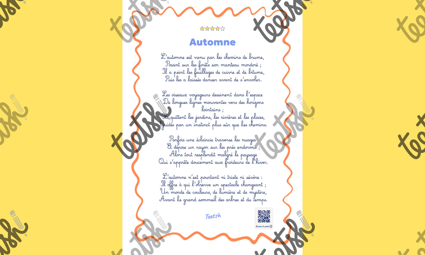 Recueil de poésies « Automne » • Cycle 2 et 3 🍂