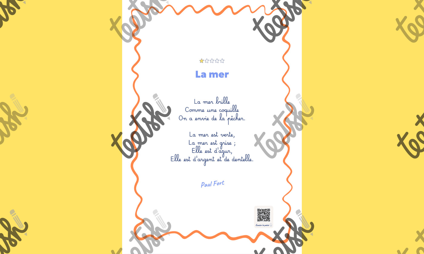 Aperçu Poésies Teetsh Été Cycle 2 Cycle 3 - Fiche 1