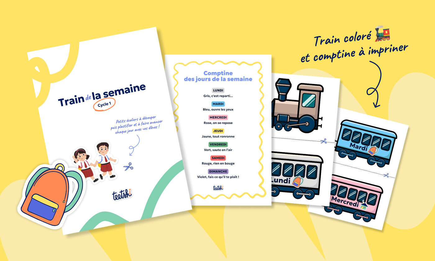 Train de la semaine maternelle à imprimer - Teetsh